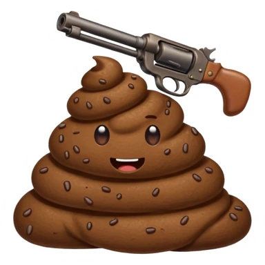 poop with a gun sticker