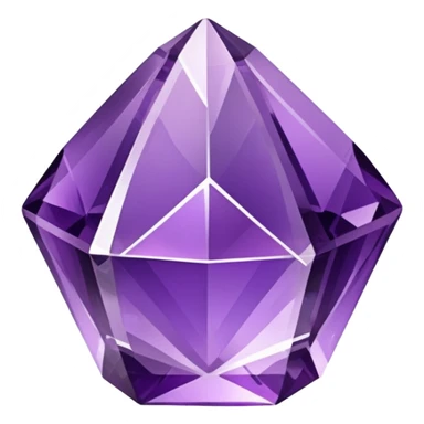 A shiny purple amethyst crystal with multiple facets sticker