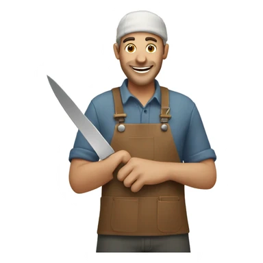 Happy crafter with a knife sticker