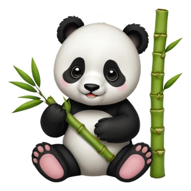 baby Panda eating bamboo sticker