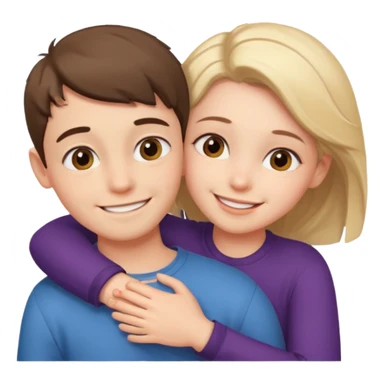 Boy and girl hugging each other in love sticker