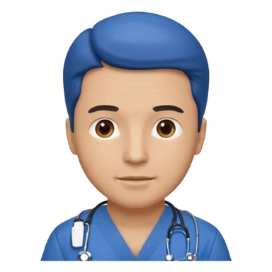 men doctor with wear blue scrub sticker