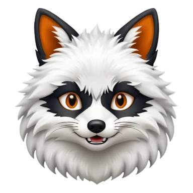 Growling white and black foxfox sticker