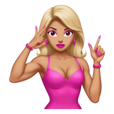 flexing arm with hot pink stiletto nails sticker