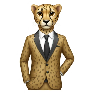 Cheetah wearing a suit sticker