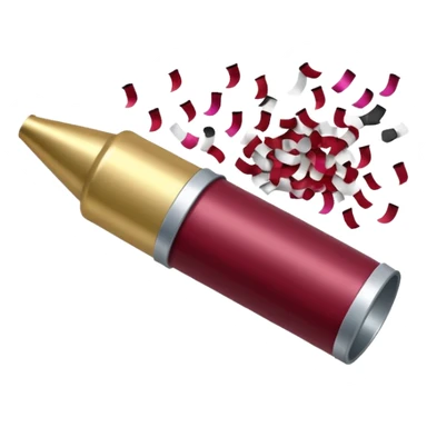 Burgundy and white confetti popper sticker