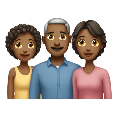 a family made up of three, a mother and a father and the girl child sticker