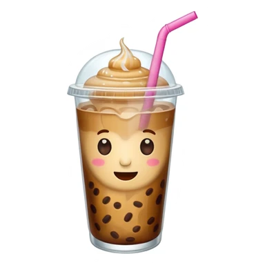 make iced coffee in cute clear cup with a straw  sticker
