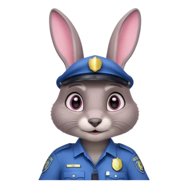 Judy Hopps (gray rabbit with police suit, without a cap) from the Zootopia Disney movie sticker