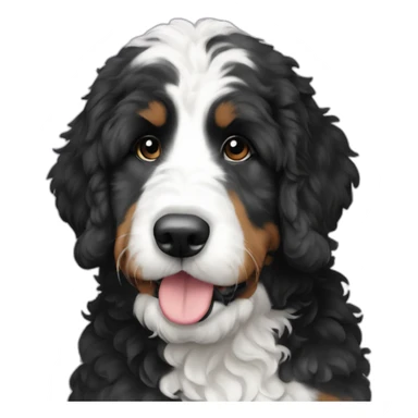 black white f1b bernedoodle sticker