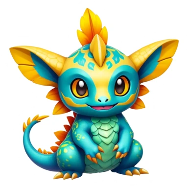 Exotic chibi Fakémon-creature sticker