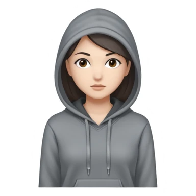 Sasha Gray in gray hoodie full height sticker
