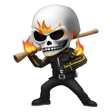 Caveira pegando fogo sticker