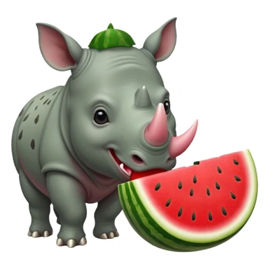 rhino eating watermelon sticker