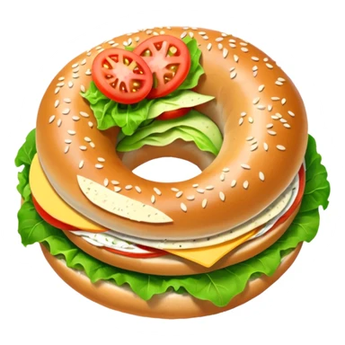 Bagel Sandwich in 5–20° gentle bird’s-eye angle sticker