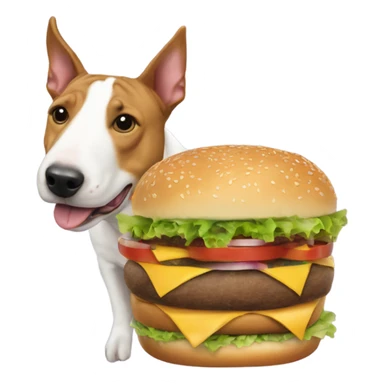 Bull terrier cheeseburger  sticker