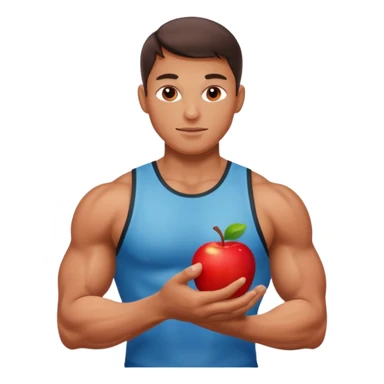sportler mit einem Apfel in der Hand @emoji sticker
