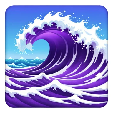 glitter purple cian wave ocean sticker