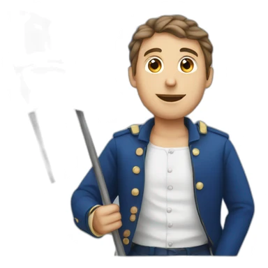 French man with French flag sticker