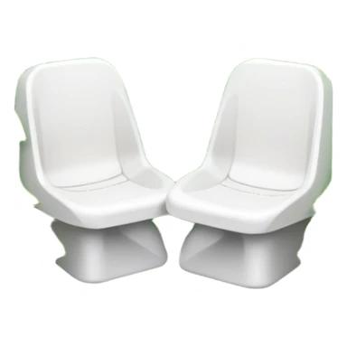  2 white plastic seats amongst plants in jungle sticker