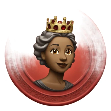 queen wax seal red broken circle sticker