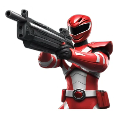 red power ranger with a gun sticker