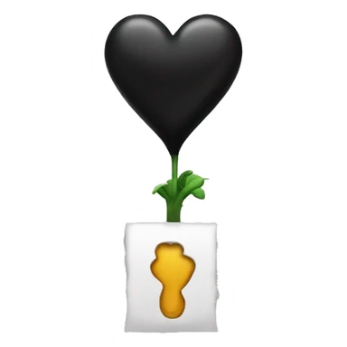 Corazón negro con una A elevada al cuadrado en el interior sticker