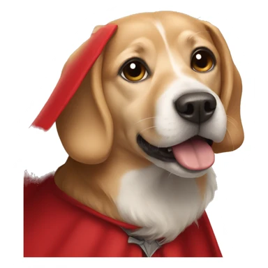 dog wearing red cape sticker