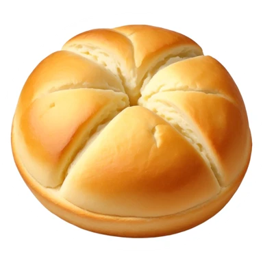 Brazilian cheese bread pão de queijo, round, golden, appetizing, simple sticker