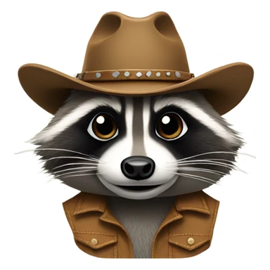 Raccoon wearing cowboy hat sticker