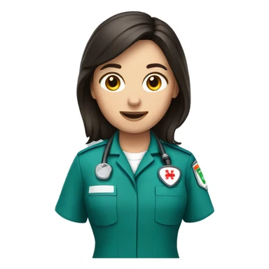Brunette paramedic sticker