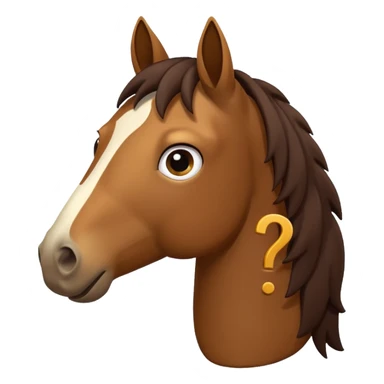 Confused horse with question marks sticker