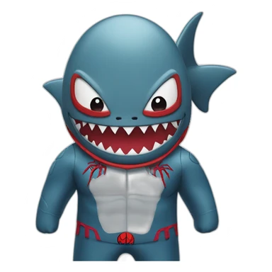 A shark with Spiderman costume sticker