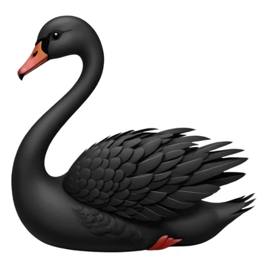 A black colour swan facing towards right side sticker