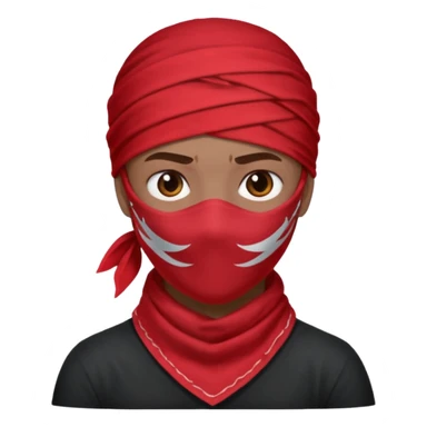 head bandana,Red, Negative: Character. sticker