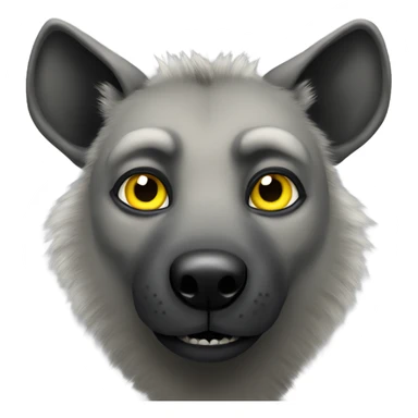 Gray male hyena with yellow eyes with large eyebrows  sticker