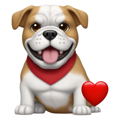 Georgia Bulldogs mascot in a red heart sticker
