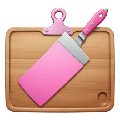a cutting board with pink knife in pocket sticker