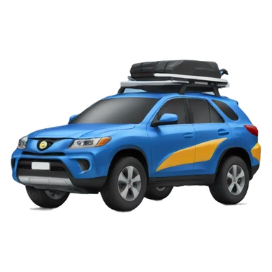 suv car blue side view sticker