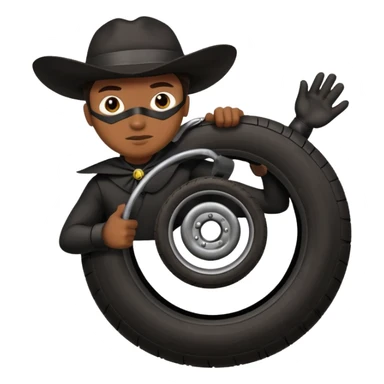 Animal zorro sosteniendo un neumático sticker