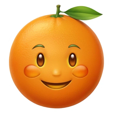 An orange y with a face smiling sticker