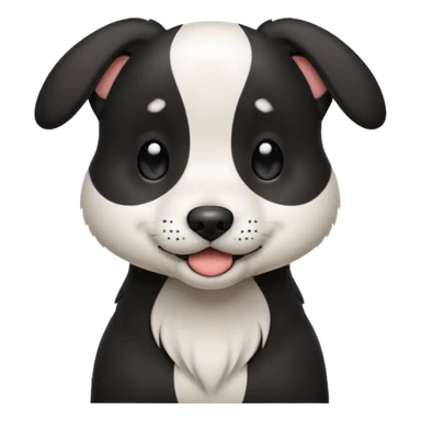 black and white dog with floppy ears winking sticker