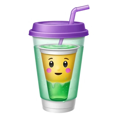 White solid paper cup filled with dirty sprite sticker