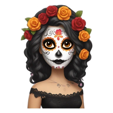 girl dia de los muertos sticker
