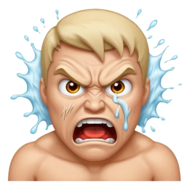 very angry and mad enraged fuming foaming at the mouth emoji really mad and sweating lots of detail sticker
