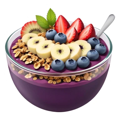 Açaí bowl with granola and fruit toppings  sticker