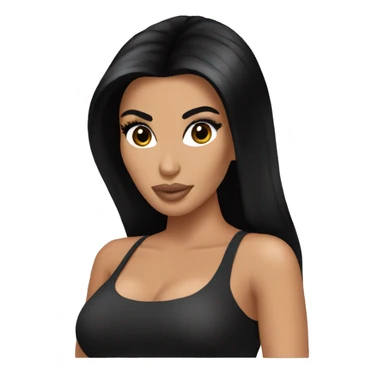 Kim kardashian with black hair sticker