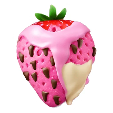 Pink chocolate-covered strawberries dessert sticker