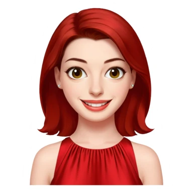 Anne Hathaway in red dress, hot sticker