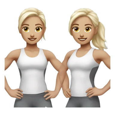 Fitness girl trainer white skin sticker
